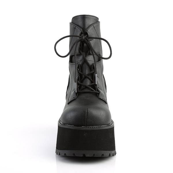 Demonia Ranger-102 Black Vegan Leather Stiefel Herren D831-246 Gothic Plateau Stiefeletten Schwarz Deutschland SALE